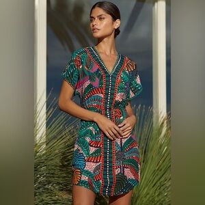 Farm Rio x Anthropologie Cover-up Mini Dress Large